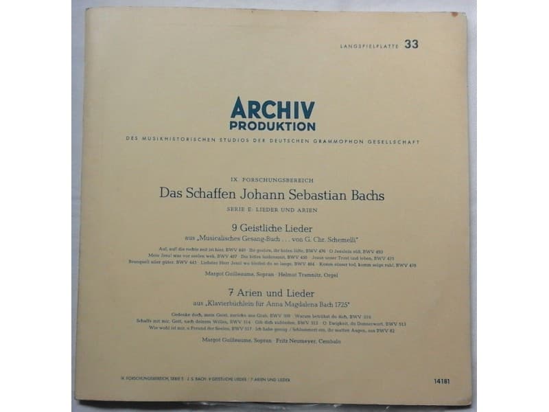 F.Neumeyer, M.Guilleaume ,Helmut Tramnitz — Bach