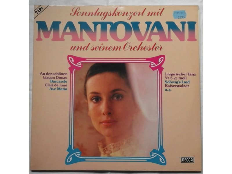Mantovani and his Orchestra — 2LP Sunday Concert