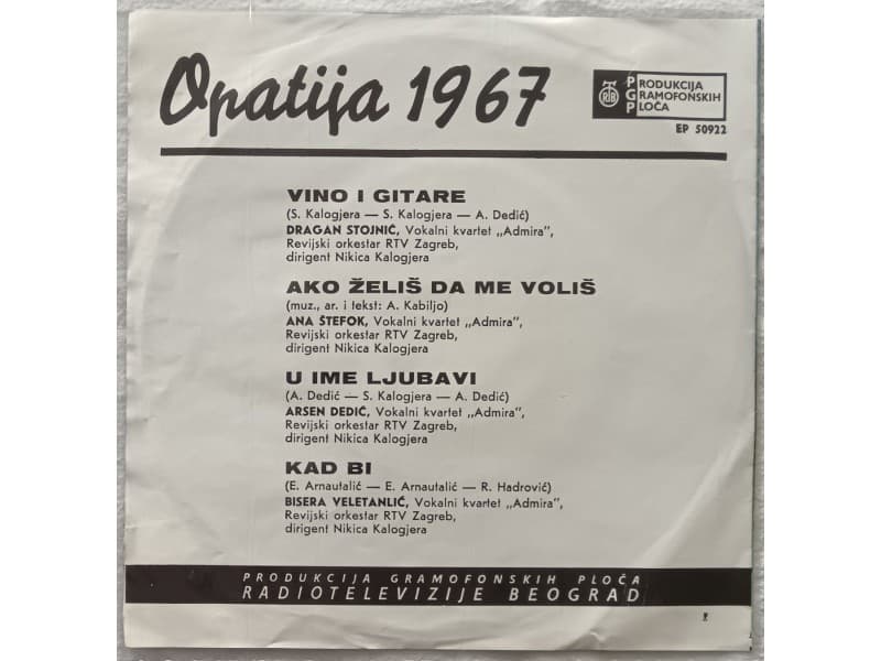 DRAGAN STOJNIC Various Opatija 1967-Vino i gitare — —